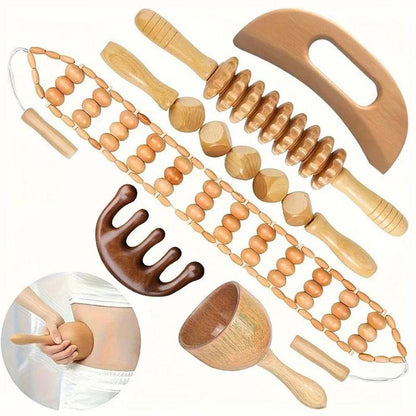 1Pc-6Pcs Wooden Massage Tool Set, Manual Wood Massager, Muscle Massage Tools, Herbal Therapy Massage Tools, Multi-Pack