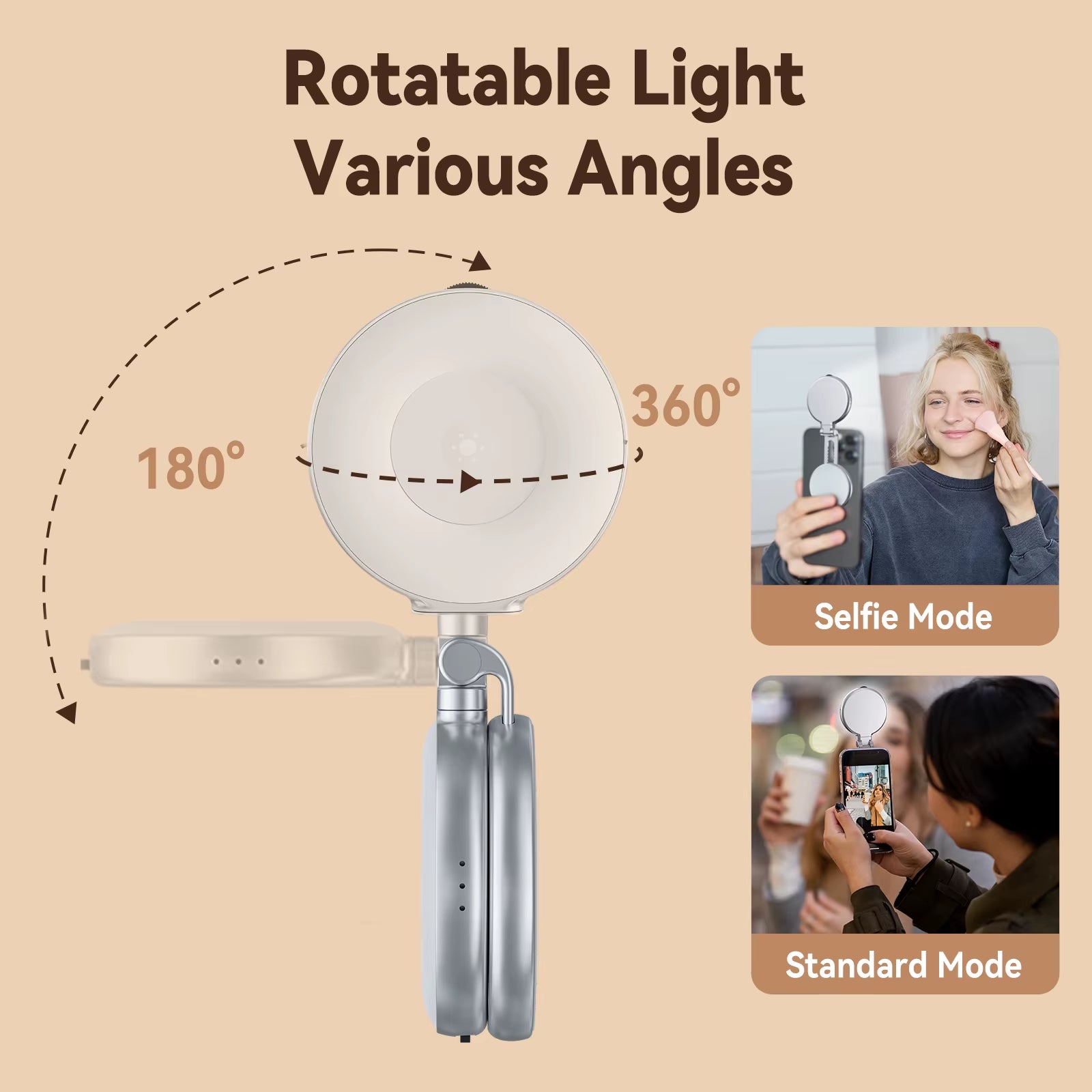 Magnetic Fill Light Mini Selfie Light 3 Modes Adjustable Brightness for Smartphone Iphone XIAOMI HUAWEI SAMSUNG Phone