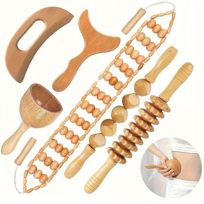 1Pc-6Pcs Wooden Massage Tool Set, Manual Wood Massager, Muscle Massage Tools, Herbal Therapy Massage Tools, Multi-Pack
