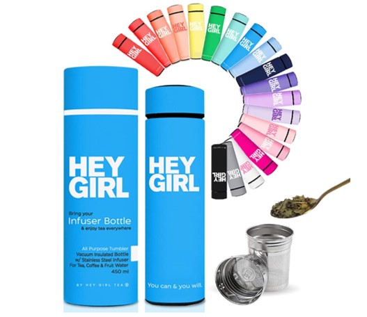 Insulated Tea Infuser Bottle – 450ml Stainless Steel Travel Tumbler