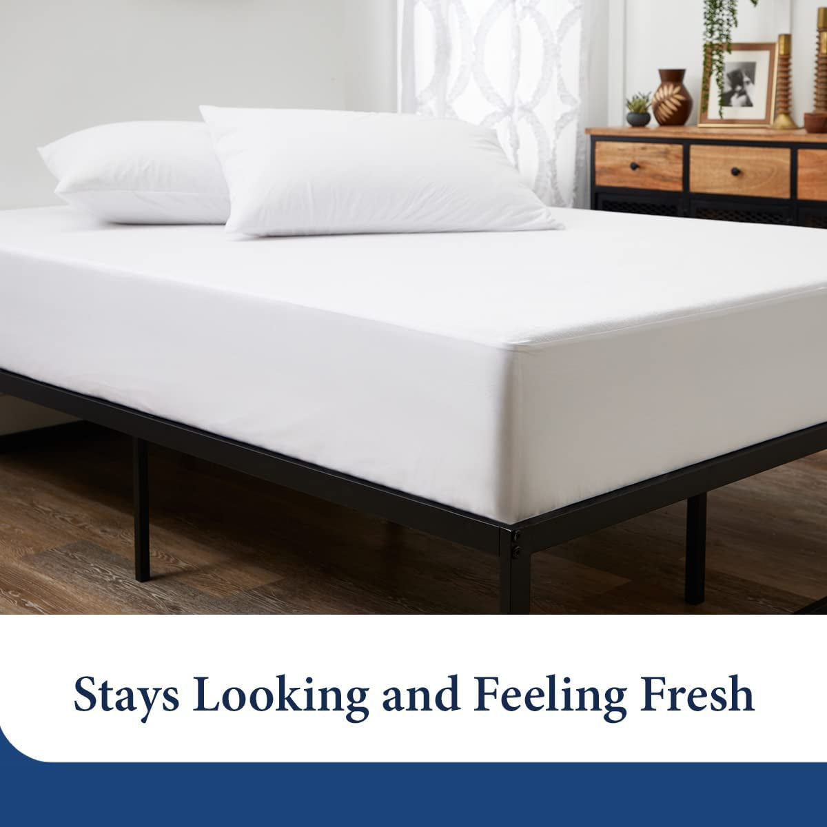 Luxury Mattress Protector - Blend of Rayon Derived from Bamboo - College Dorm Room Essentials - Ultra Soft Comfort, Stays Cool & Quiet - Premium Fitted Sheet Style (Twin XL)