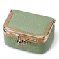 Wallet Genuine Leather Kiss Lock Coin Purse Solid Color Square Leather Jewelry Bag Multifunctional Mini Small Item Bag Earrings