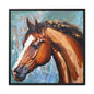 BROWN STALLION PORTRAIT Canvas Wall Art - by Queennoble