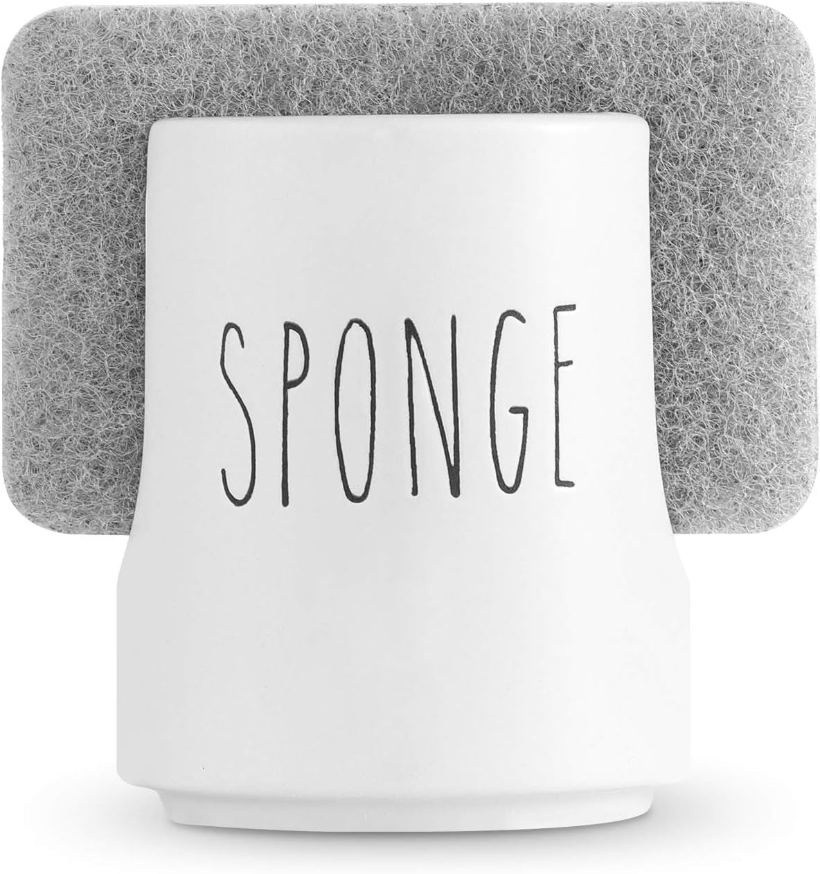 Ceramic Sponge Holder for Kitchen Sink – White Sink Caddy Organizer – Farmhouse Kitchen Sponge Holder – Cute Ceramic Sponge Rest for Countertop