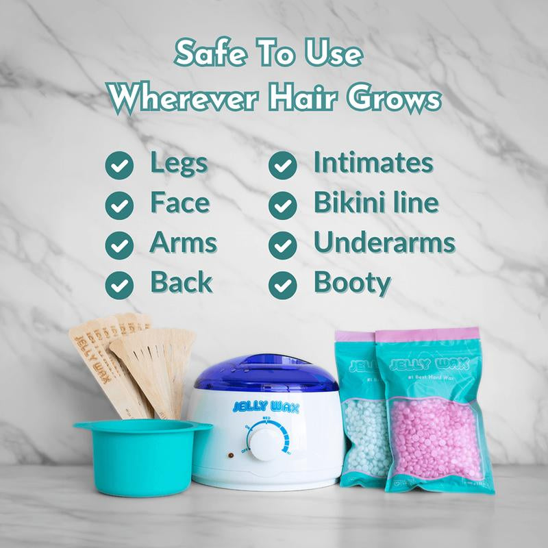 The Jelly Wax 5-Step At-Home Wax System for Gentle Hair Removal - Top Seller for Sensitive Skin with 2+ Weeks of Smoothness & Finer Hair Regrowth