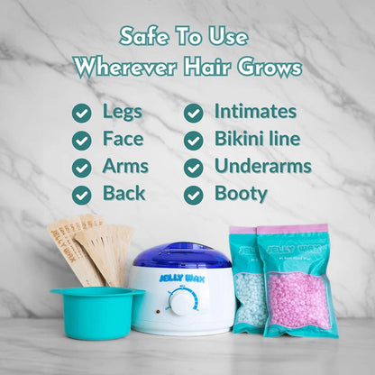The Jelly Wax 5-Step At-Home Wax System for Gentle Hair Removal - Top Seller for Sensitive Skin with 2+ Weeks of Smoothness & Finer Hair Regrowth