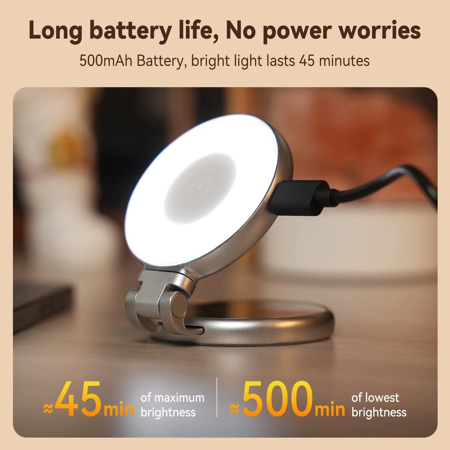Magnetic Fill Light Mini Selfie Light 3 Modes Adjustable Brightness for Smartphone Iphone XIAOMI HUAWEI SAMSUNG Phone