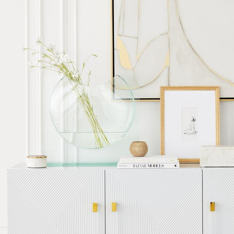 Z Gallerie Smooth Glass Ellipse Decorative Vase - Decoration Living Room Ornaments Real Futuristic Flowers Functional