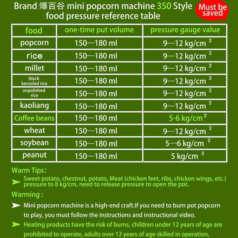 350Ml Popcorn Machine 2 Valves Gift Style Chinese BRAND Home Use Mini Popcorn Maker
