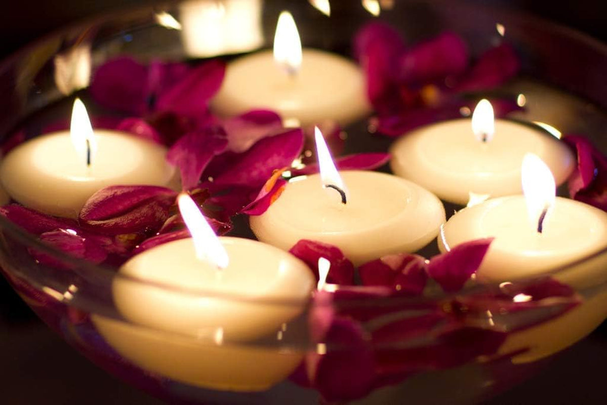 Set of 72 Large 3 Inch Floating Candles Bulk Pack for Events, Centerpieces at Weddings, Spa, Pool, Home Décor, for Cylinder Vases, Special Occasions and Decor (Ivory)