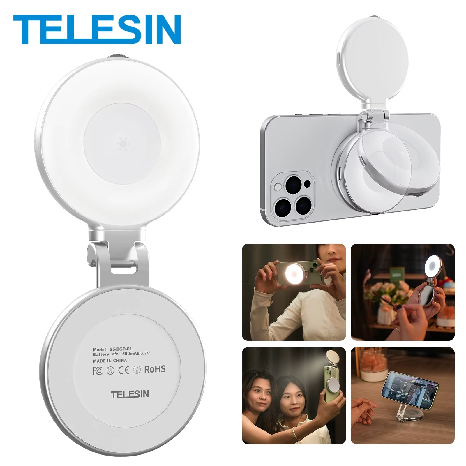 Magnetic Fill Light Mini Selfie Light 3 Modes Adjustable Brightness for Smartphone Iphone XIAOMI HUAWEI SAMSUNG Phone