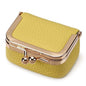 Wallet Genuine Leather Kiss Lock Coin Purse Solid Color Square Leather Jewelry Bag Multifunctional Mini Small Item Bag Earrings