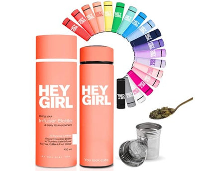 Insulated Tea Infuser Bottle – 450ml Stainless Steel Travel Tumbler