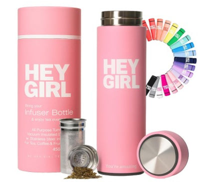 Insulated Tea Infuser Bottle – 450ml Stainless Steel Travel Tumbler