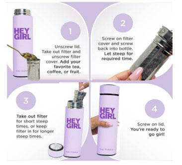 Insulated Tea Infuser Bottle – 450ml Stainless Steel Travel Tumbler