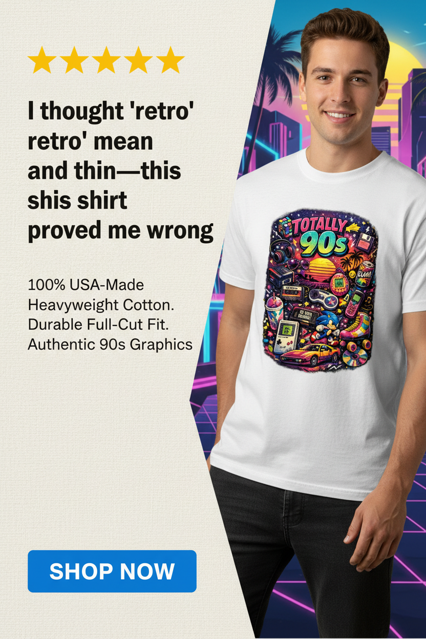 Totally 90s Retro Graphic T-Shirt – Premium USA-Made Cotton Tee