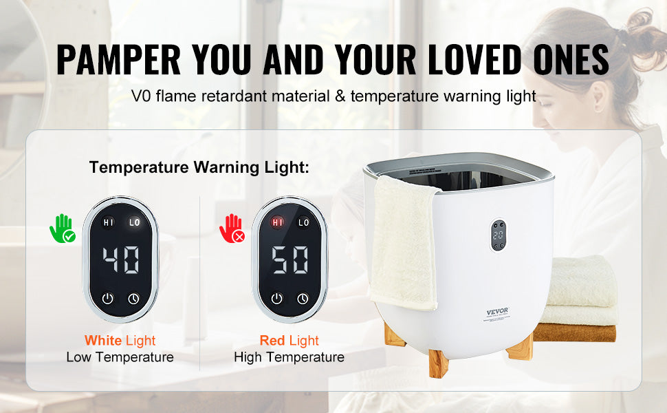 VEVOR 25L Luxury Towel Warmer Bucket with LED Display & Auto Timer