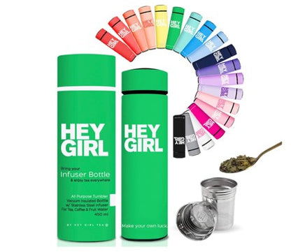 Insulated Tea Infuser Bottle – 450ml Stainless Steel Travel Tumbler